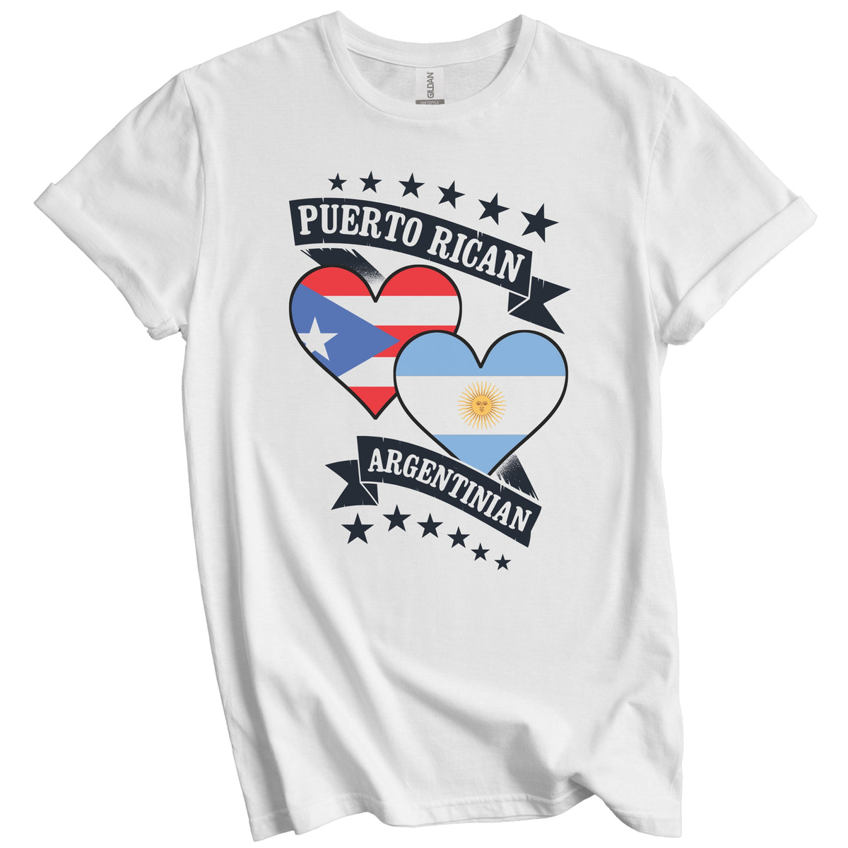 Puerto Rican Argentinian Heart Flags Puerto Rico Argentina T-Shirt