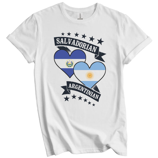 Salvadorian Argentinian Heart Flags El Salvador Argentina T-Shirt