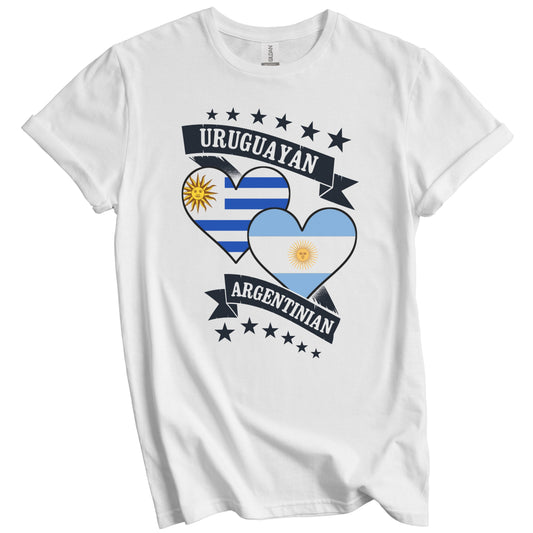 Uruguayan Argentinian Heart Flags Uruguay Argentina T-Shirt