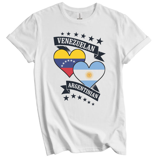 Venezuelan Argentinian Heart Flags Venezuela Argentina T-Shirt