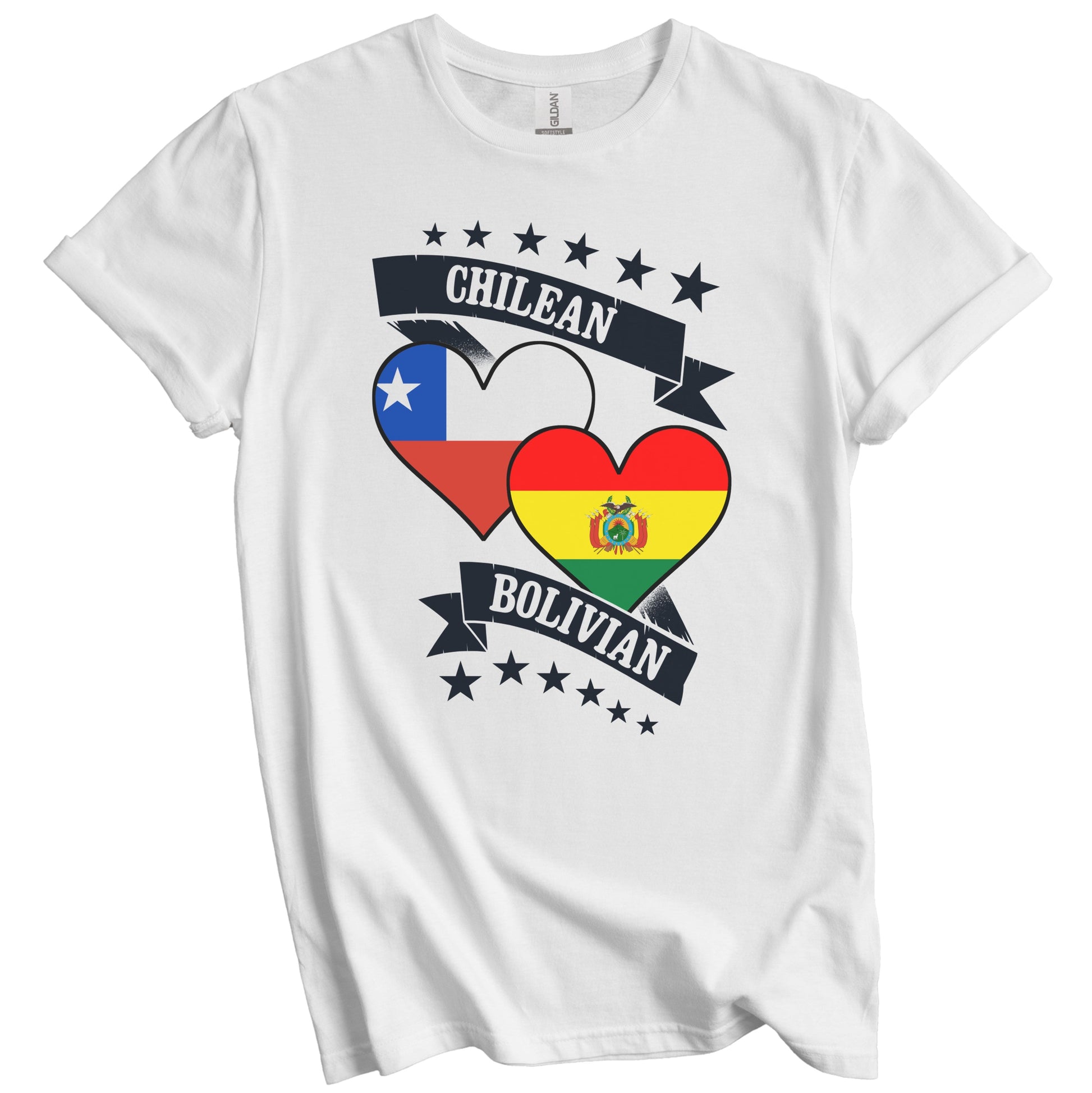 Chilean Bolivian Heart Flags Chile Bolivia T-Shirt