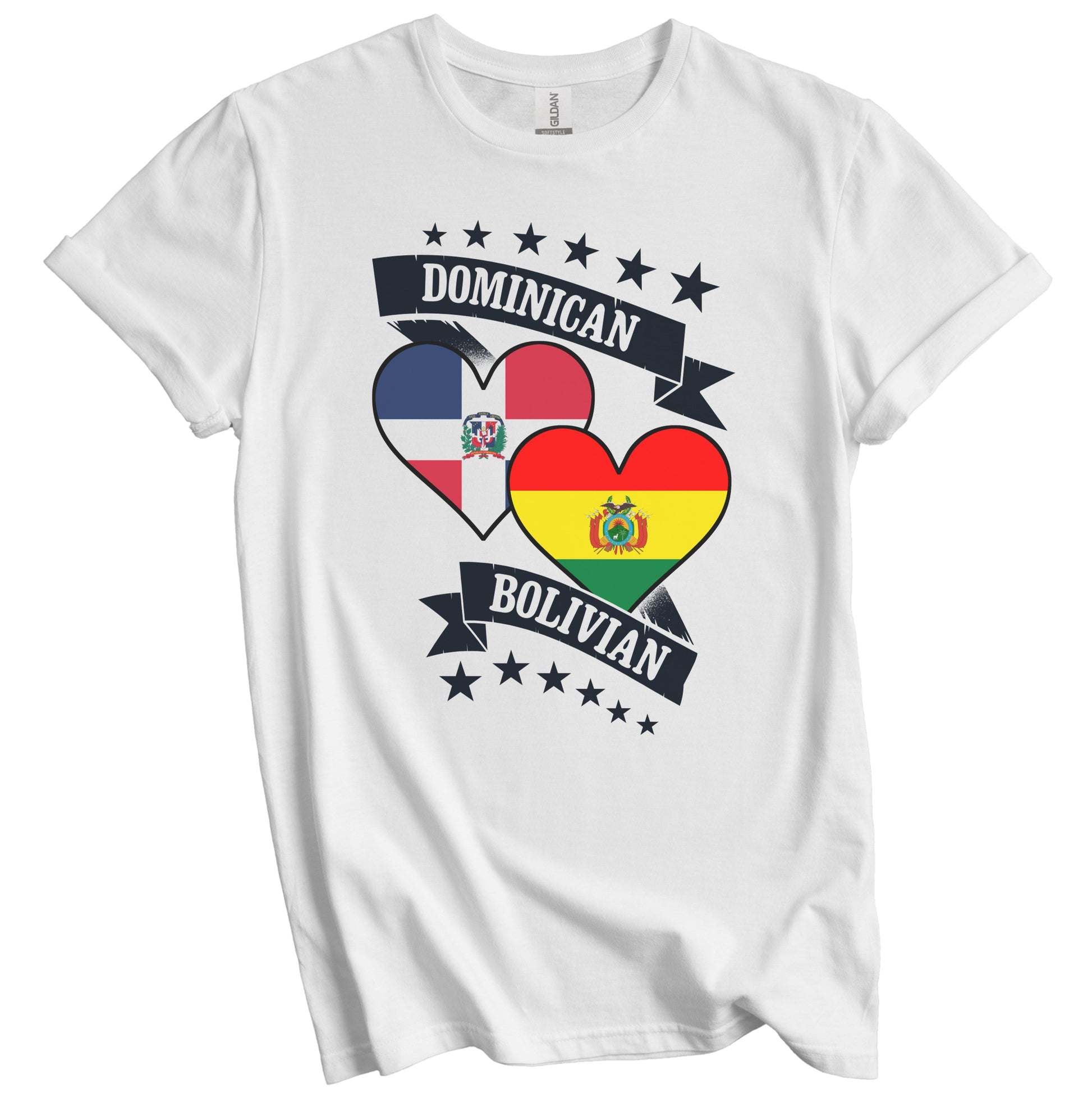 Dominican Bolivian Heart Flags Dominican Republic Bolivia T-Shirt