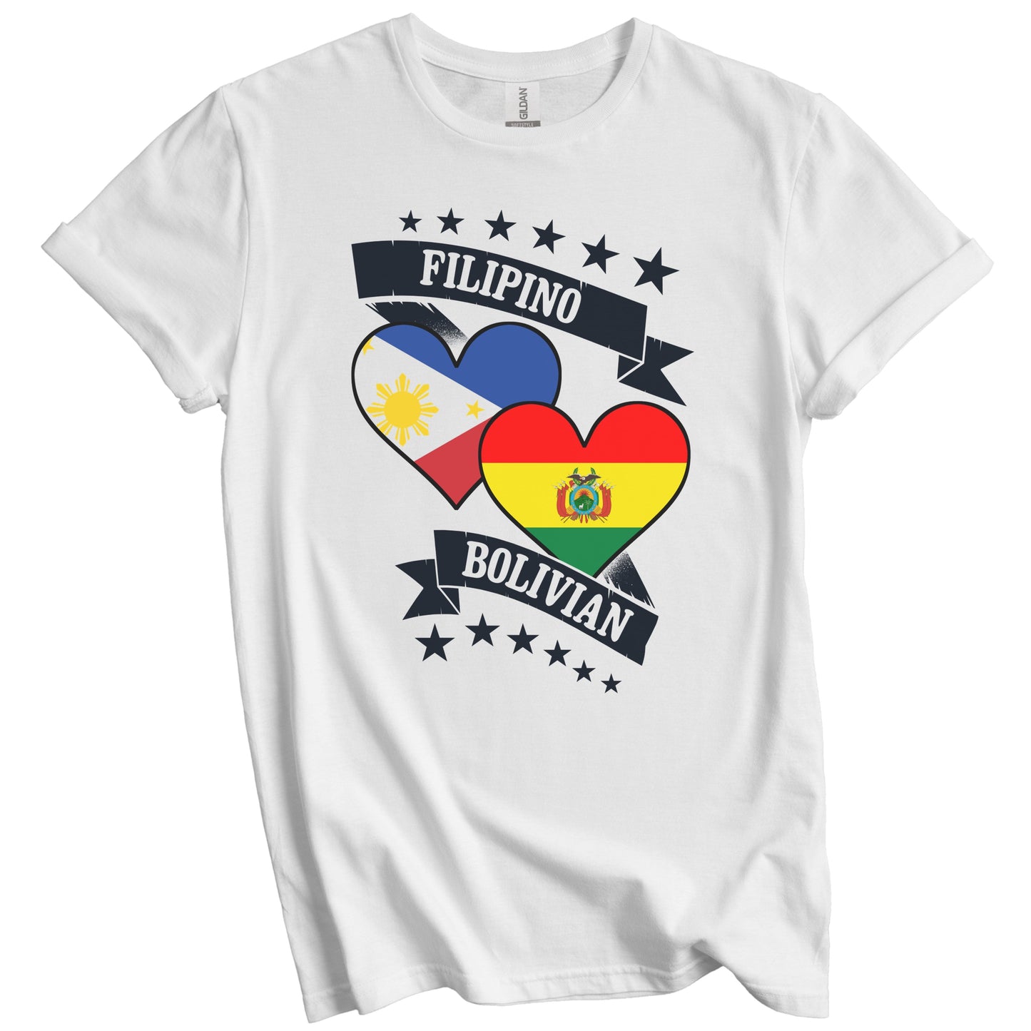 Filipino Bolivian Heart Flags Philippines Bolivia T-Shirt