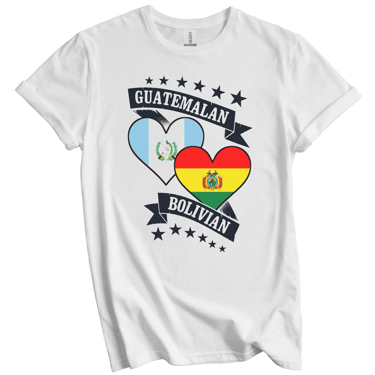 Guatemalan Bolivian Heart Flags Guatemala Bolivia T-Shirt