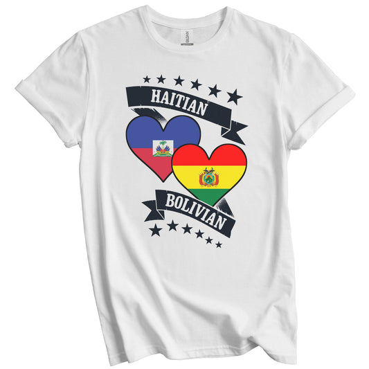 Haitian Bolivian Heart Flags Haiti Bolivia T-Shirt