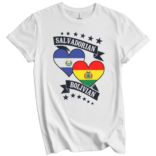 Salvadorian Bolivian Heart Flags El Salvador Bolivia T-Shirt