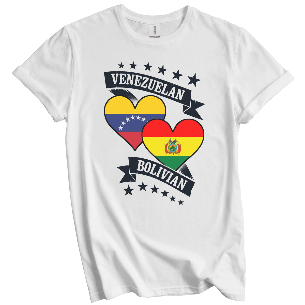 Venezuelan Bolivian Heart Flags Venezuela Bolivia T-Shirt