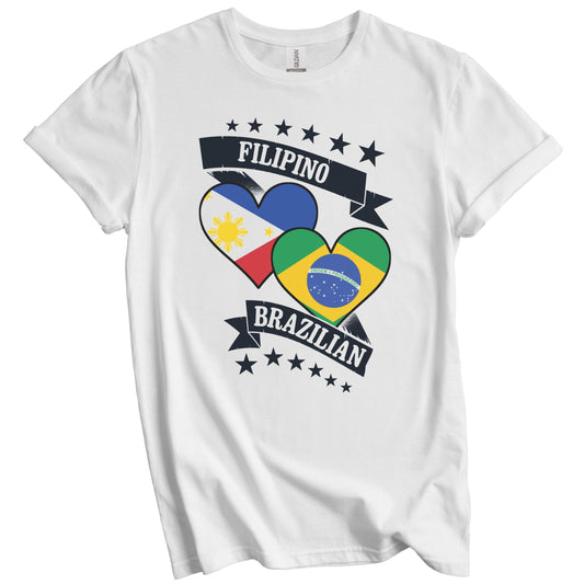 Filipino Brazilian Heart Flags Philippines Brazil T-Shirt