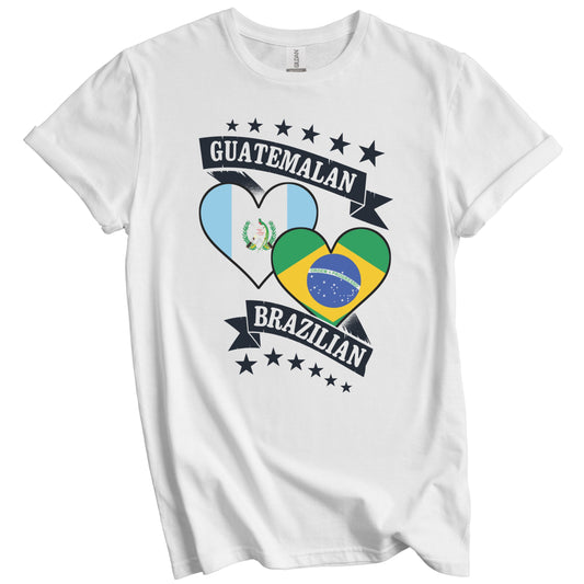 Guatemalan Brazilian Heart Flags Guatemala Brazil T-Shirt
