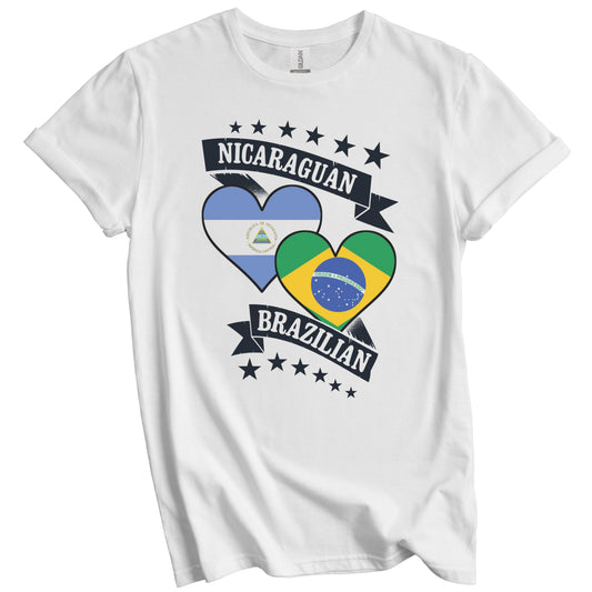 Nicaraguan Brazilian Heart Flags Nicaragua Brazil T-Shirt