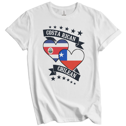 Costa Rican Chilean Heart Flags Costa Rica Chile T-Shirt