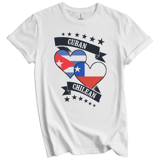 Cuban Chilean Heart Flags Cuba Chile T-Shirt