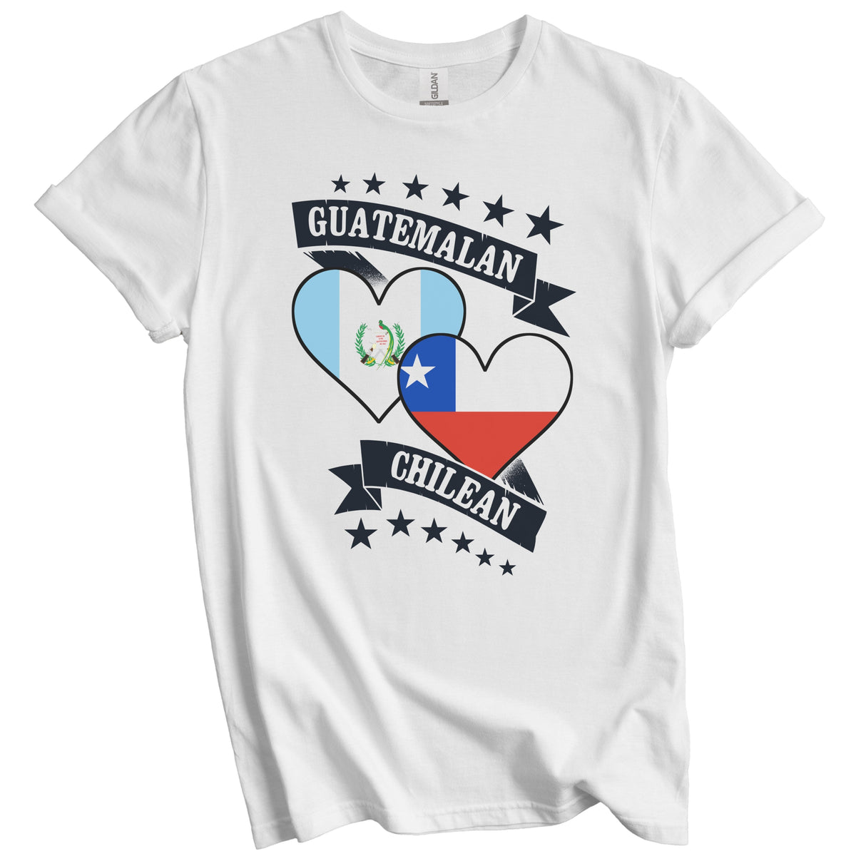 Guatemalan Chilean Heart Flags Guatemala Chile T-Shirt