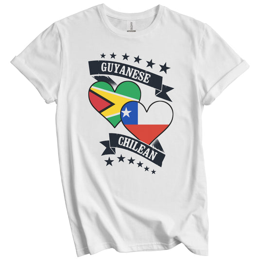 Guyanese Chilean Heart Flags Guyana Chile T-Shirt