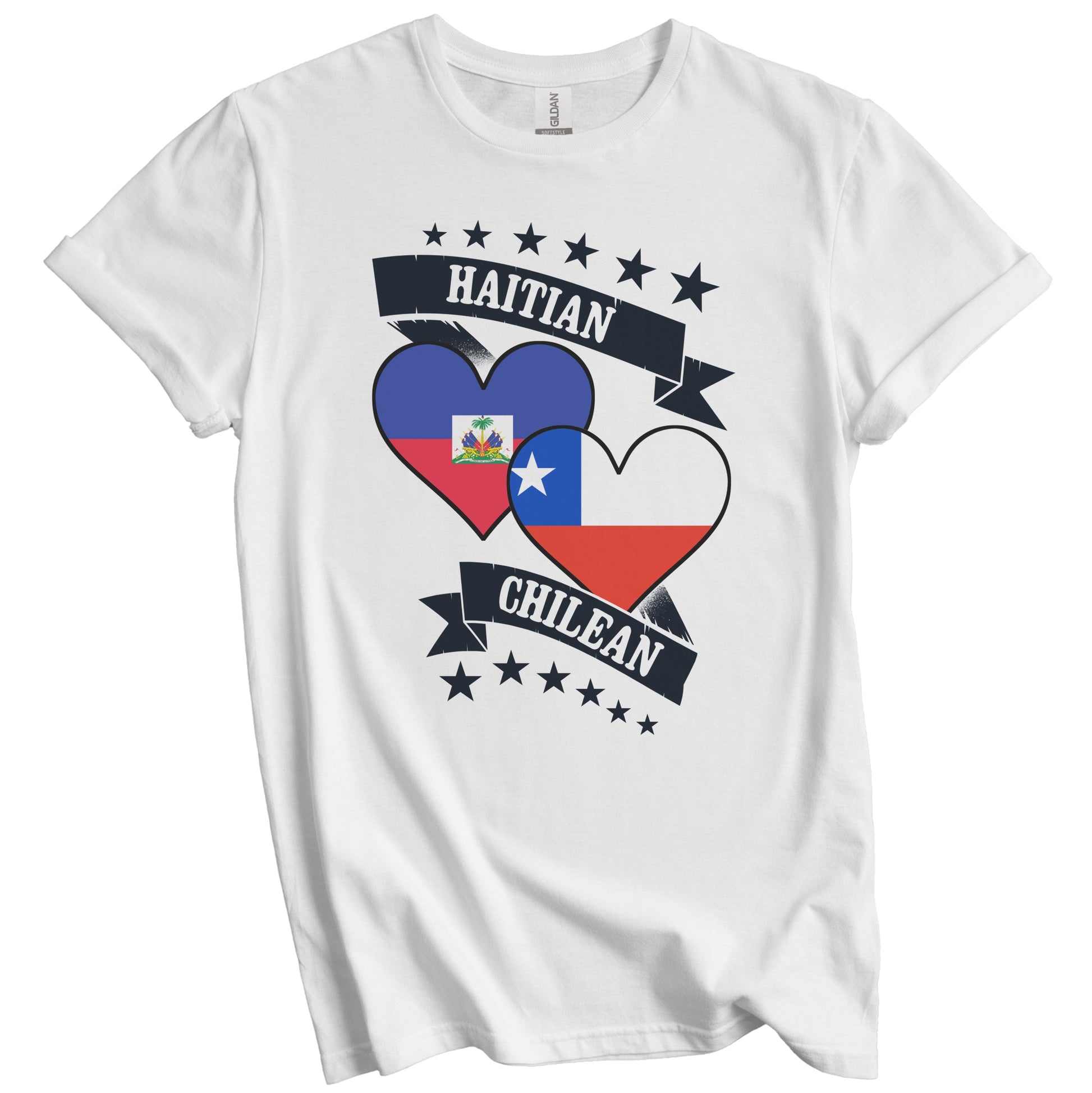 Haitian Chilean Heart Flags Haiti Chile T-Shirt