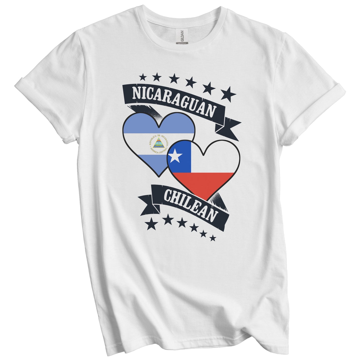 Nicaraguan Chilean Heart Flags Nicaragua Chile T-Shirt