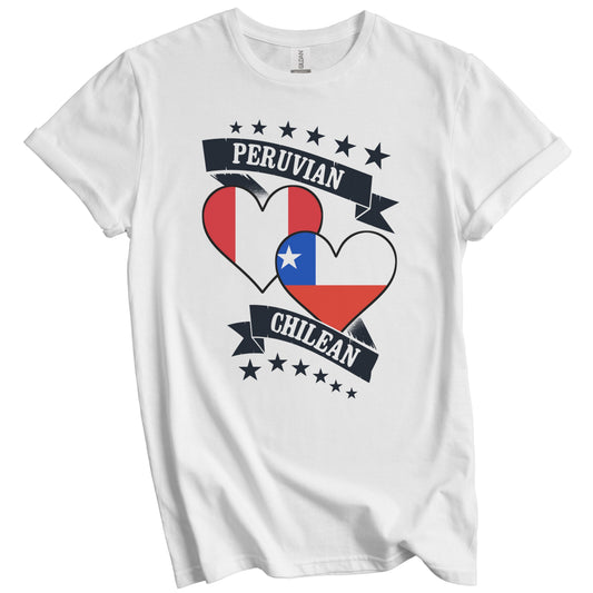 Peruvian Chilean Heart Flags Peru Chile T-Shirt