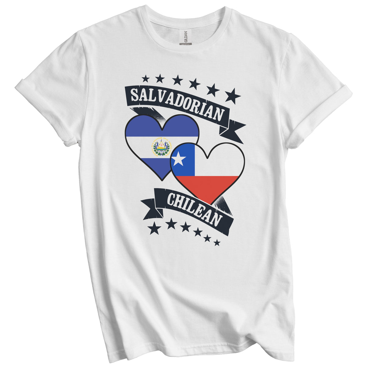 Salvadorian Chilean Heart Flags El Salvador Chile T-Shirt