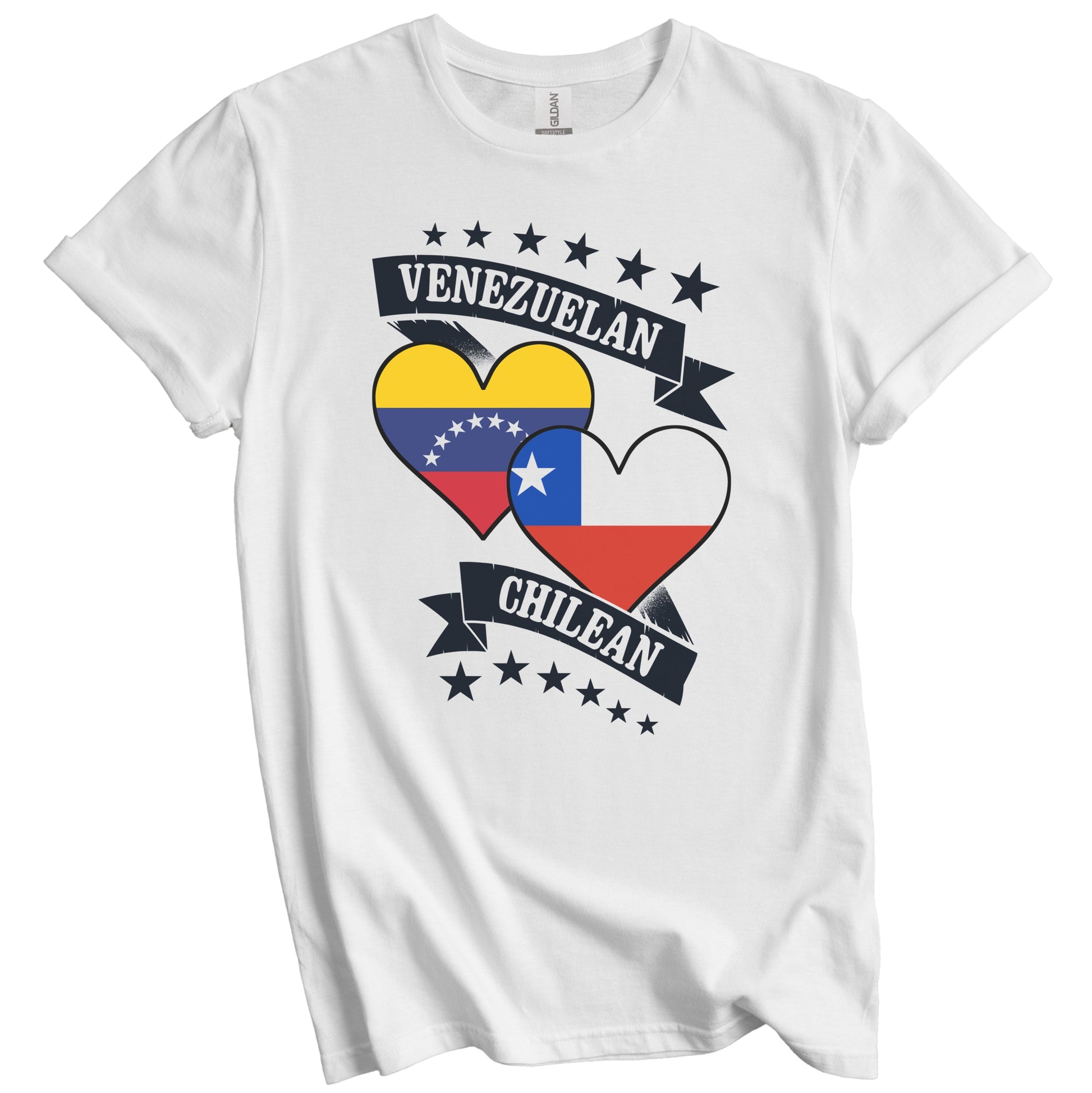 Venezuelan Chilean Heart Flags Venezuela Chile T-Shirt