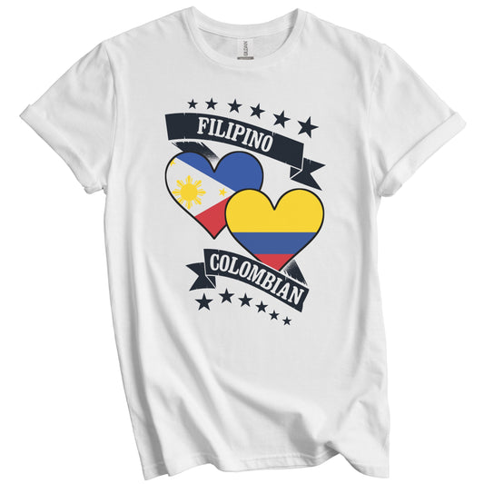 Filipino Colombian Heart Flags Philippines Colombia T-Shirt