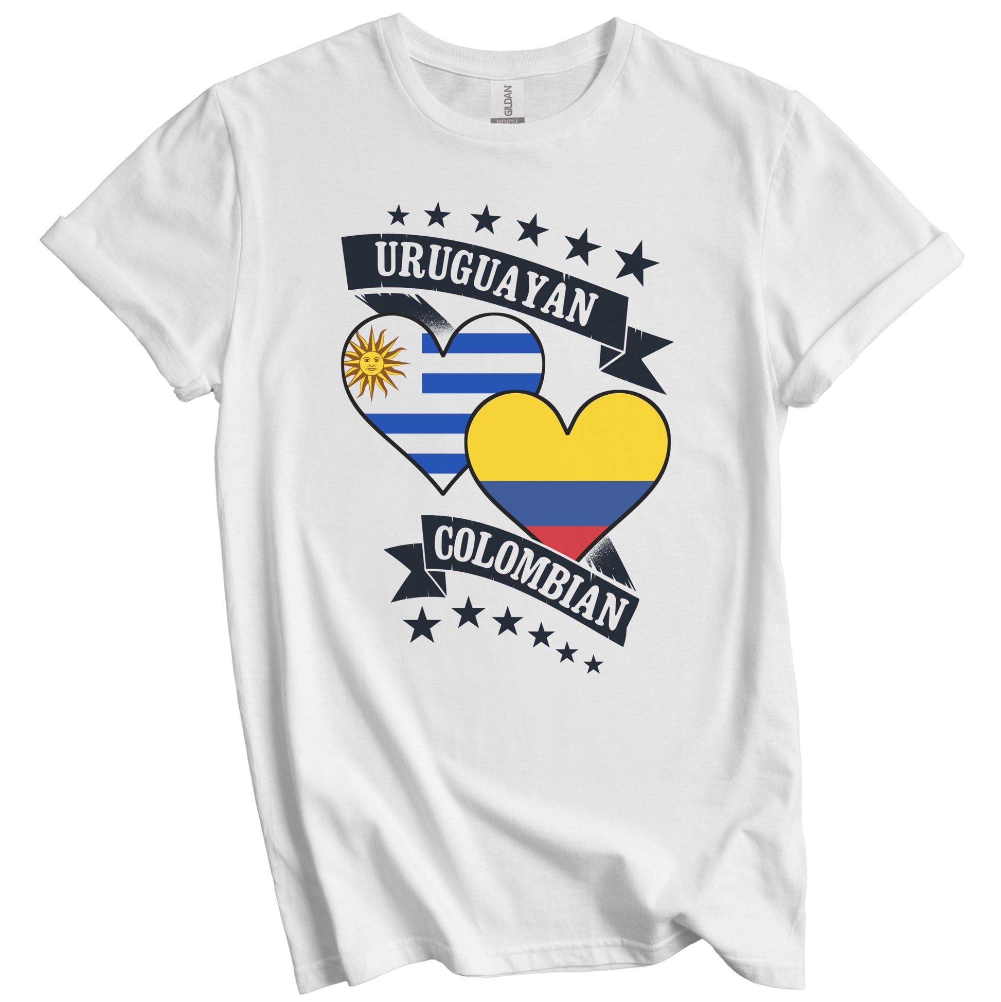Uruguayan Colombian Heart Flags Uruguay Colombia T-Shirt