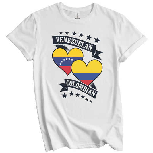 Venezuelan Colombian Heart Flags Venezuela Colombia T-Shirt