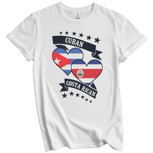 Cuban Costa Rican Heart Flags Cuba Costa Rica T-Shirt