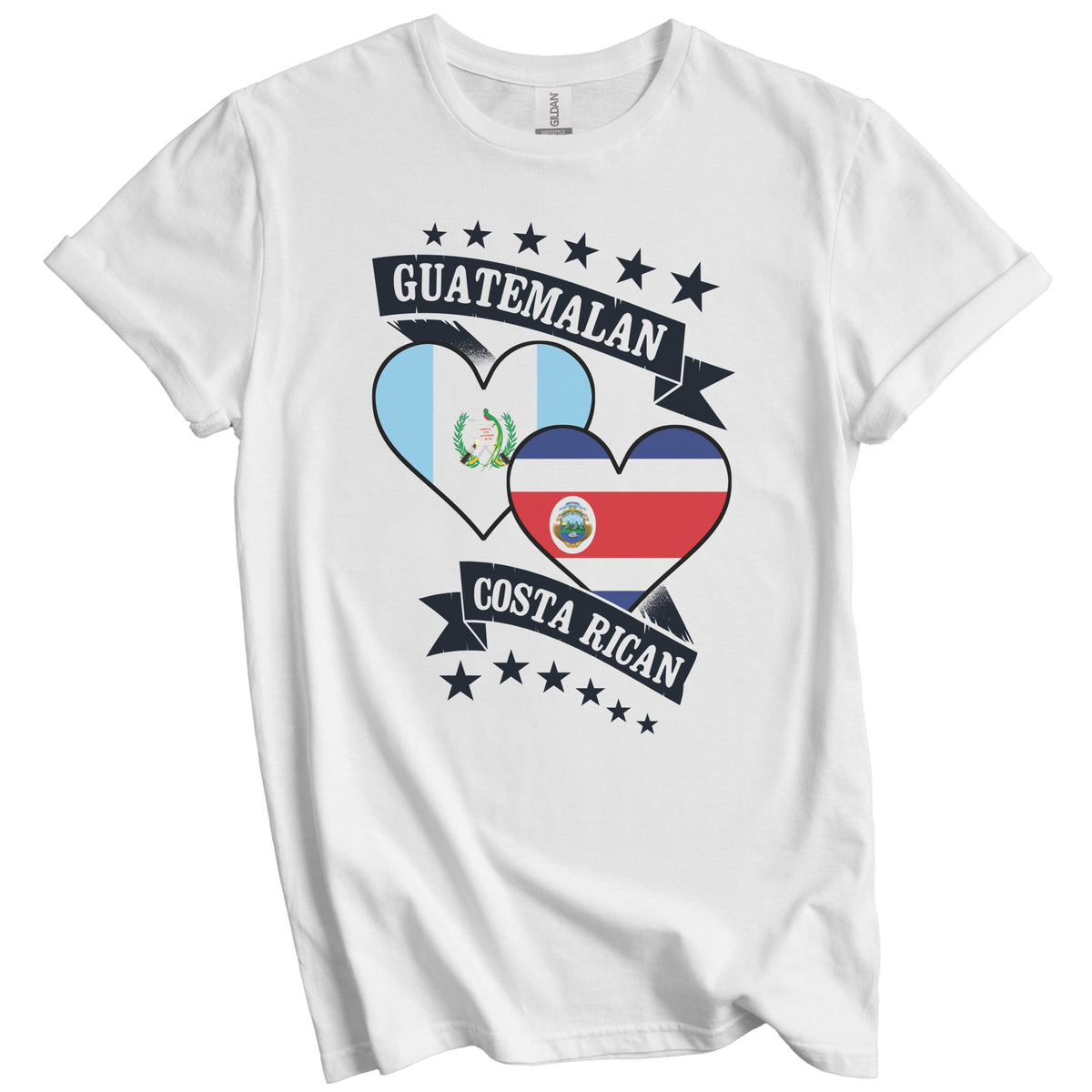 Guatemalan Costa Rican Heart Flags Guatemala Costa Rica T-Shirt