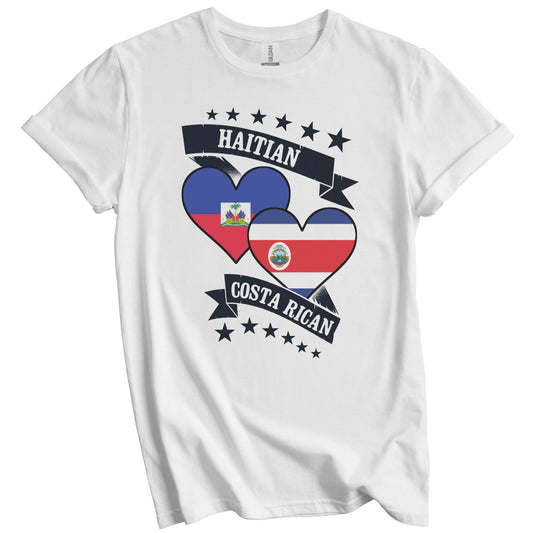 Haitian Costa Rican Heart Flags Haiti Costa Rica T-Shirt