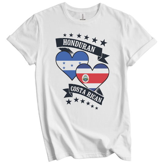 Honduran Costa Rican Heart Flags Honduras Costa Rica T-Shirt