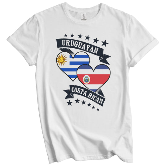 Uruguayan Costa Rican Heart Flags Uruguay Costa Rica T-Shirt