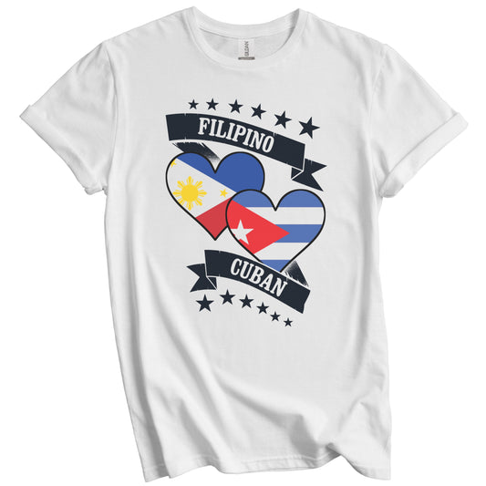 Filipino Cuban Heart Flags Philippines Cuba T-Shirt