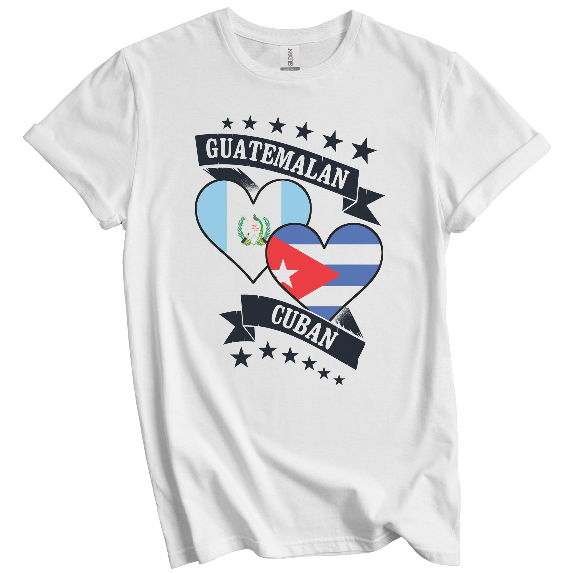 Guatemalan Cuban Heart Flags Guatemala Cuba T-Shirt