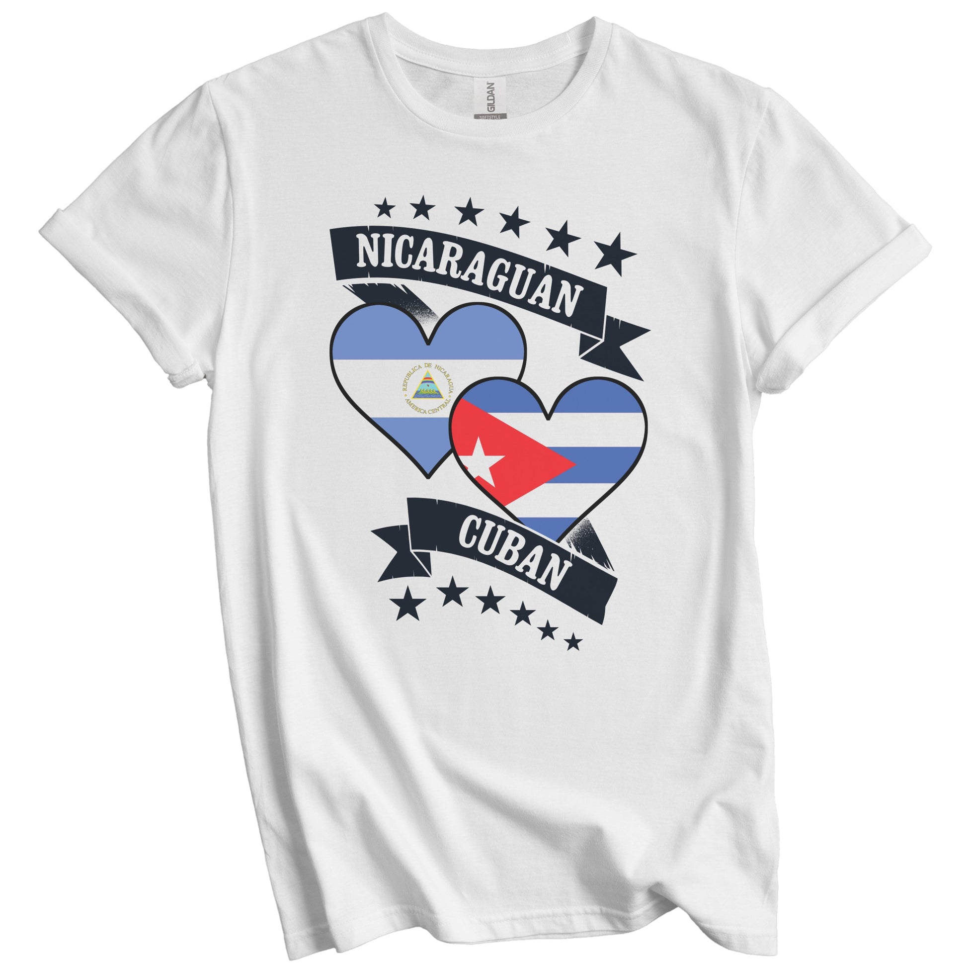 Nicaraguan Cuban Heart Flags Nicaragua Cuba T-Shirt