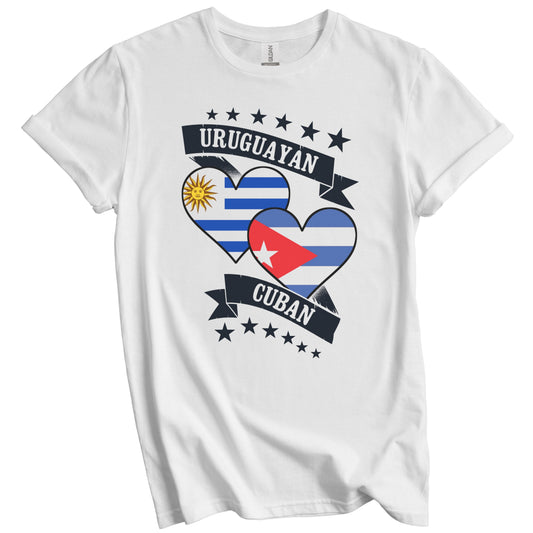 Uruguayan Cuban Heart Flags Uruguay Cuba T-Shirt