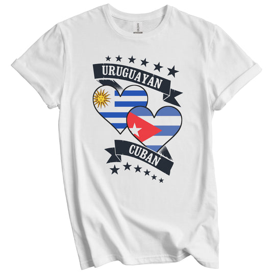 Uruguayan Cuban Heart Flags Uruguay Cuba T-Shirt