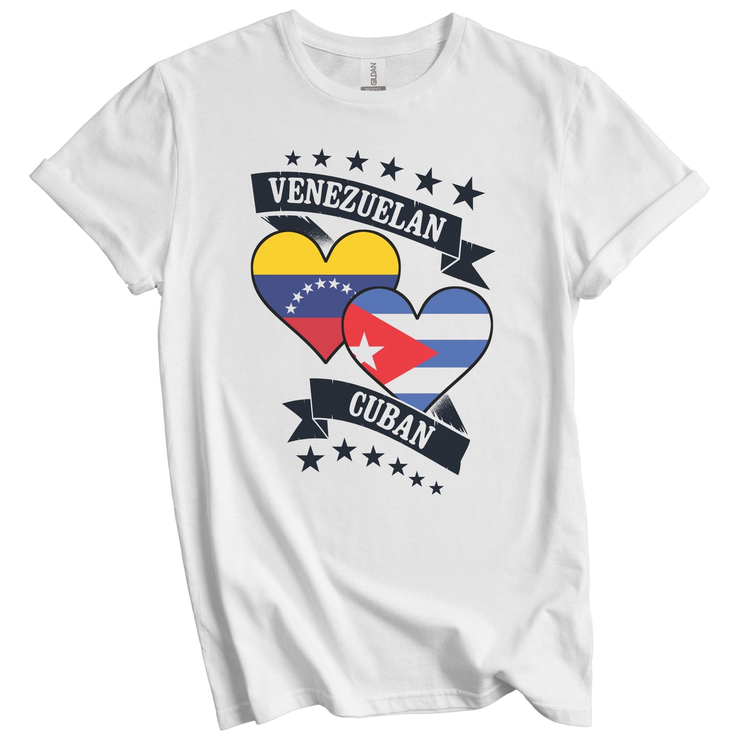 Venezuelan Cuban Heart Flags Venezuela Cuba T-Shirt