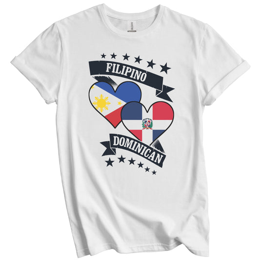 Filipino Dominican Heart Flags Philippines Dominican Republic T-Shirt