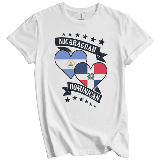 Nicaraguan Dominican Heart Flags Nicaragua Dominican Republic T-Shirt