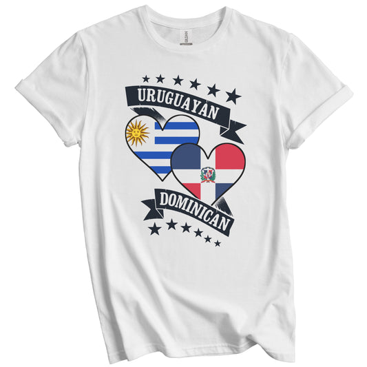 Uruguayan Dominican Heart Flags Uruguay Dominican Republic T-Shirt