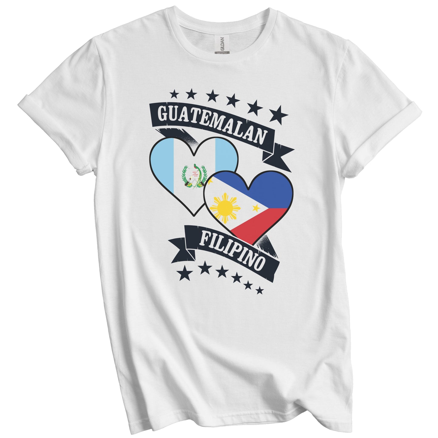 Guatemalan Filipino Heart Flags Guatemala Philippines T-Shirt