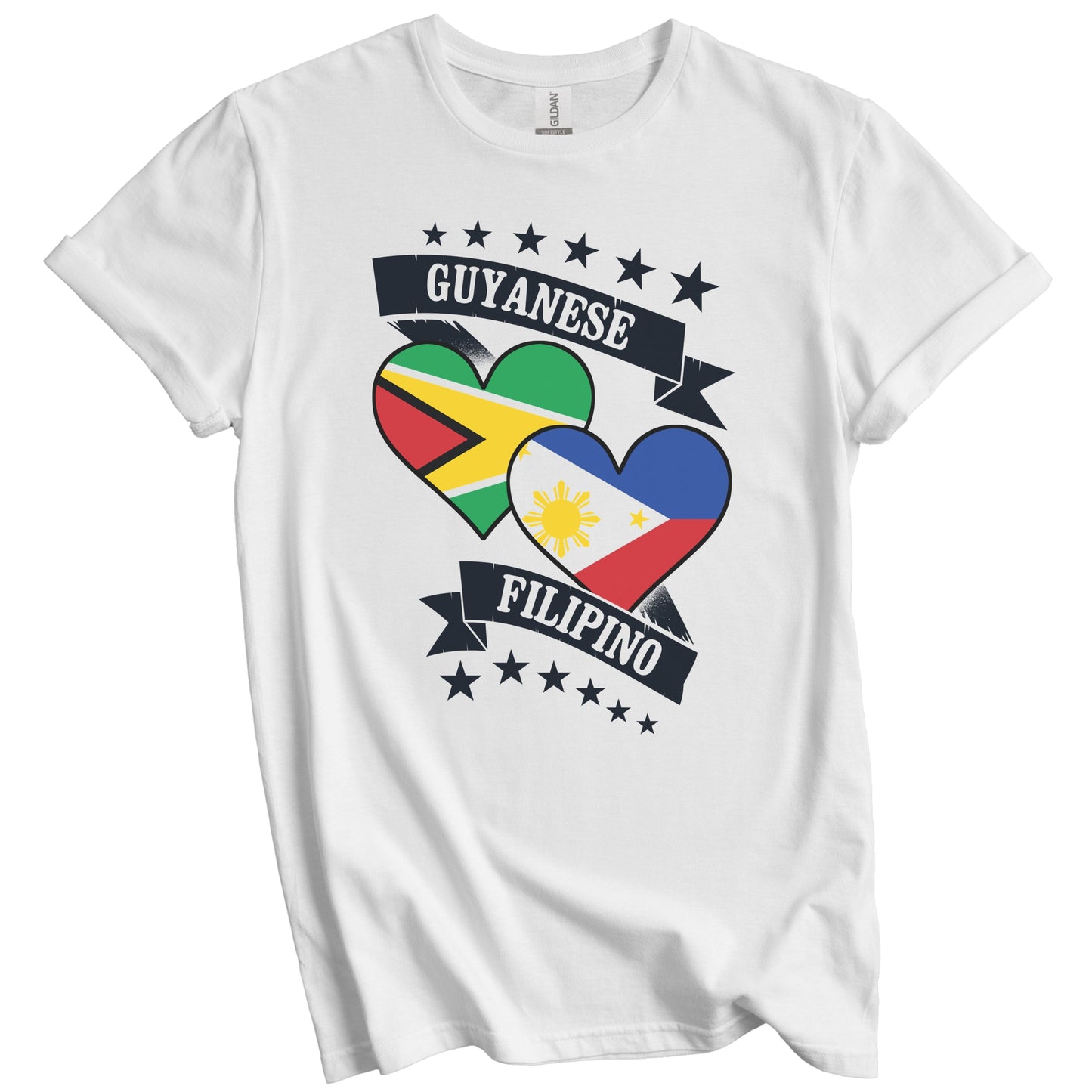 Guyanese Filipino Heart Flags Guyana Philippines T-Shirt