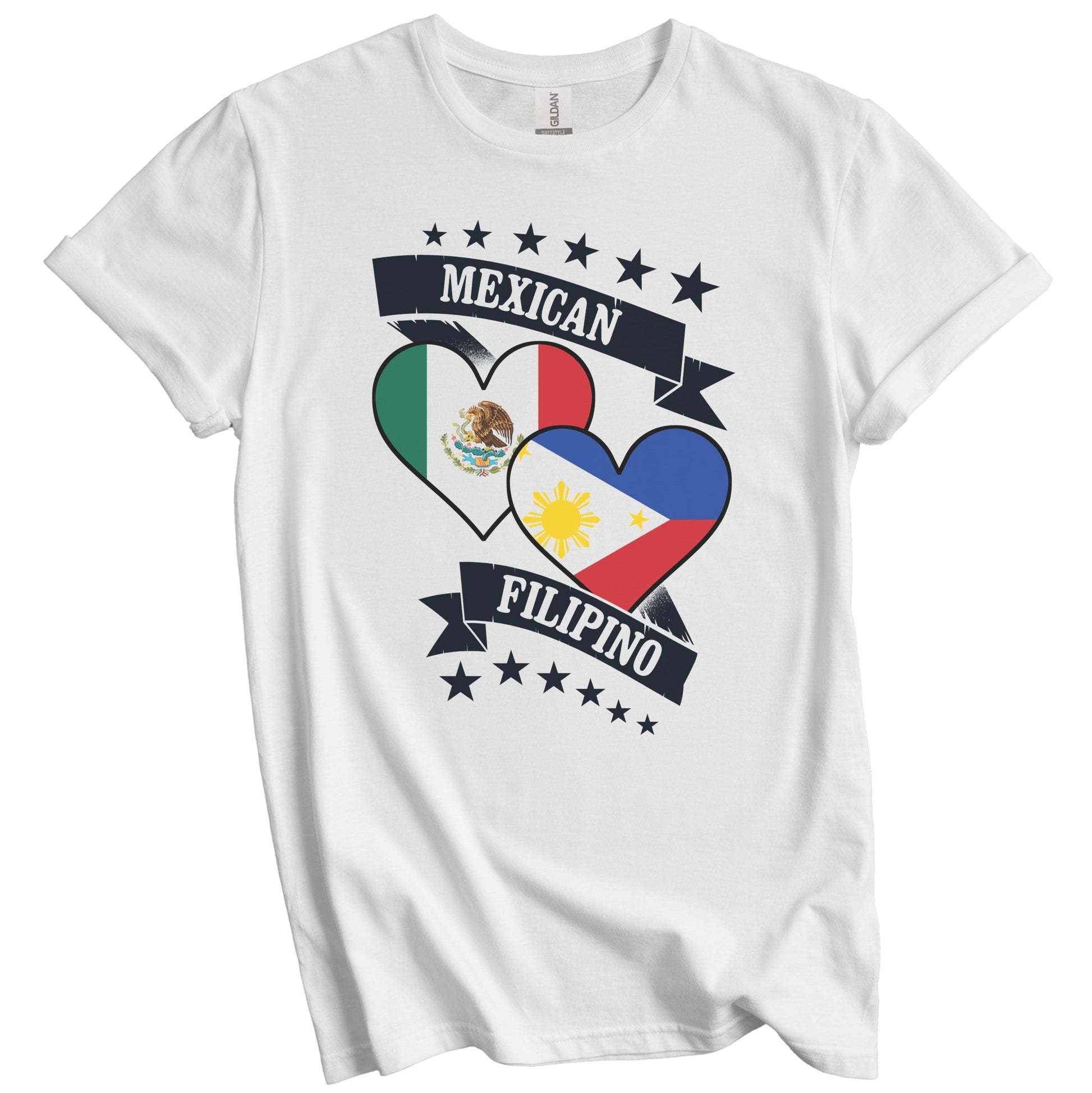 Mexican Filipino Heart Flags Mexico Philippines T-Shirt