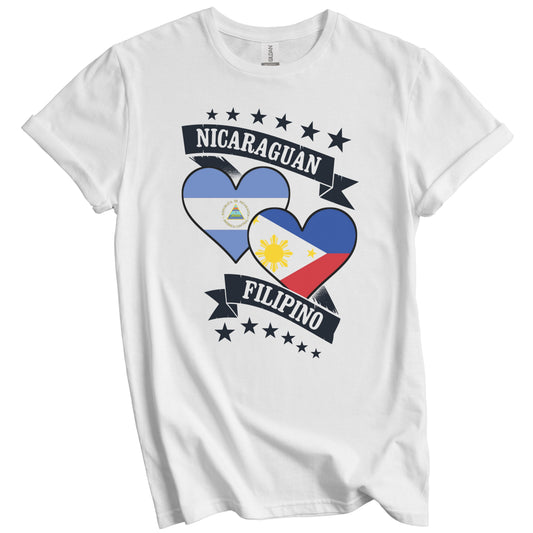 Nicaraguan Filipino Heart Flags Nicaragua Philippines T-Shirt