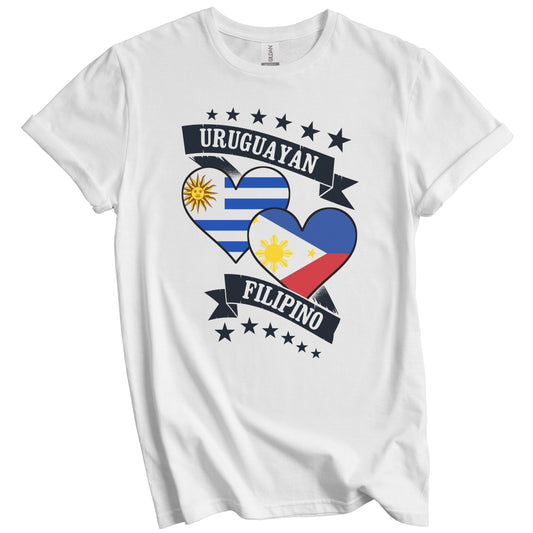 Uruguayan Filipino Heart Flags Uruguay Philippines T-Shirt