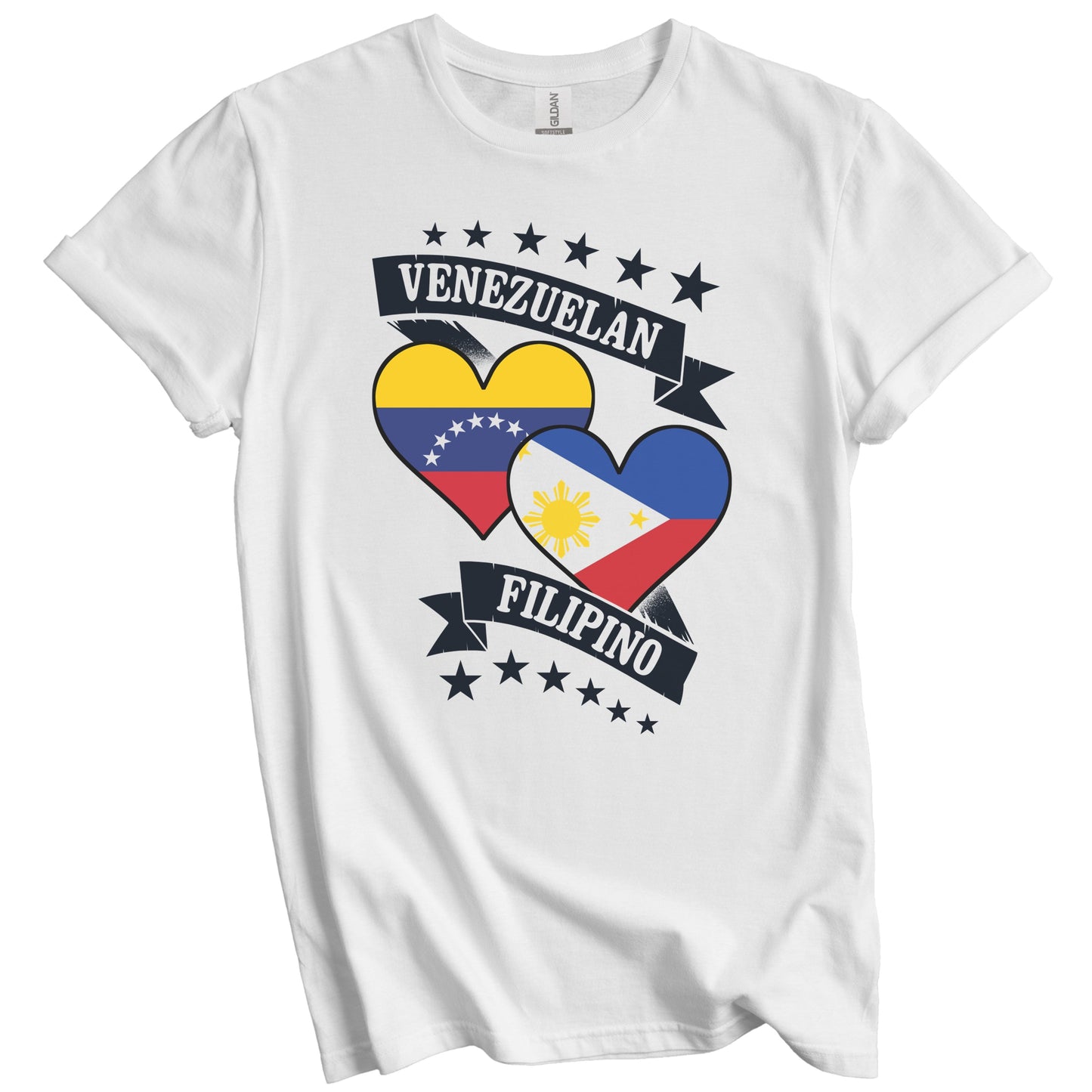 Venezuelan Filipino Heart Flags Venezuela Philippines T-Shirt