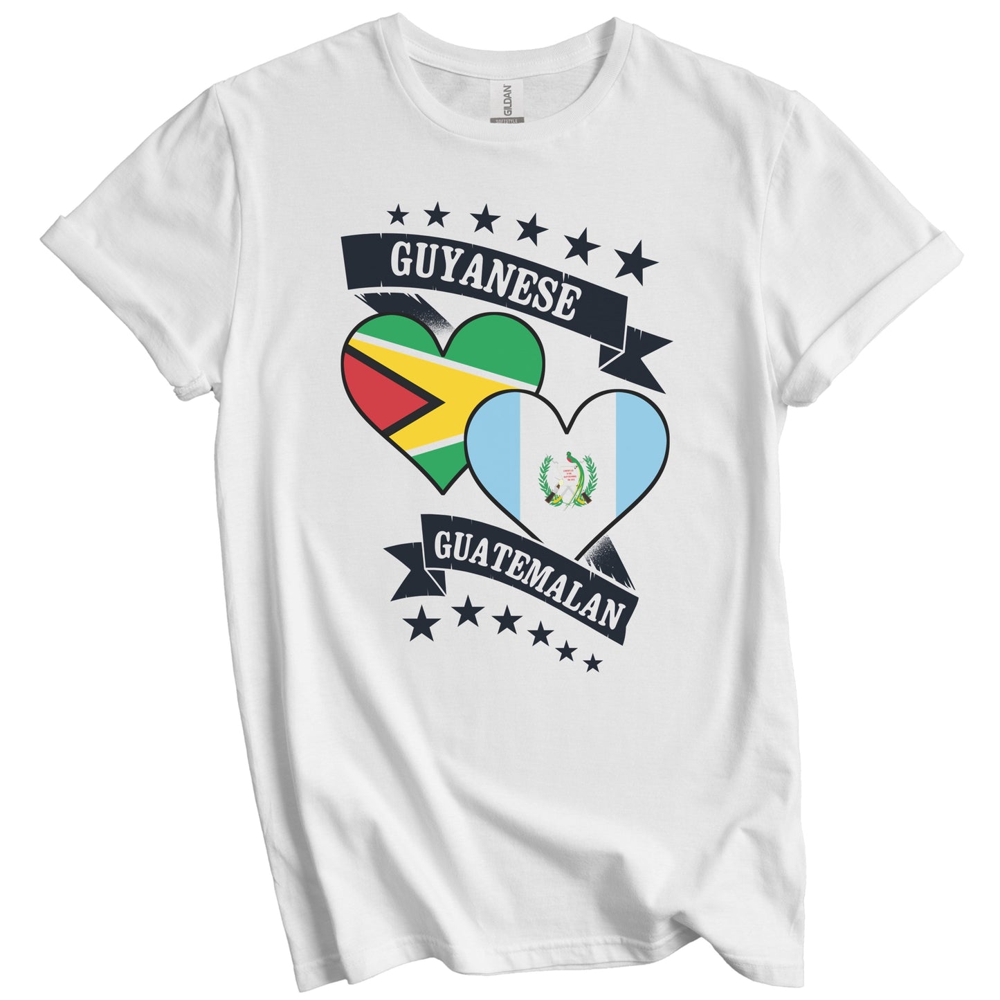Guyanese Guatemalan Heart Flags Guyana Guatemala T-Shirt