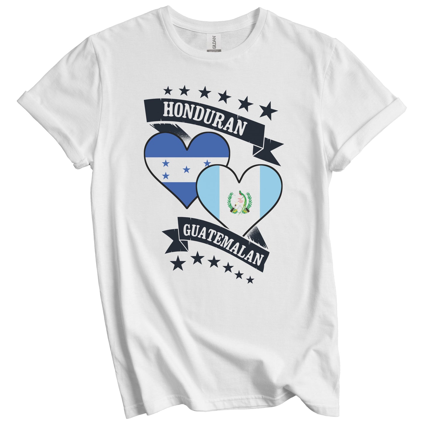 Honduran Guatemalan Heart Flags Honduras Guatemala T-Shirt
