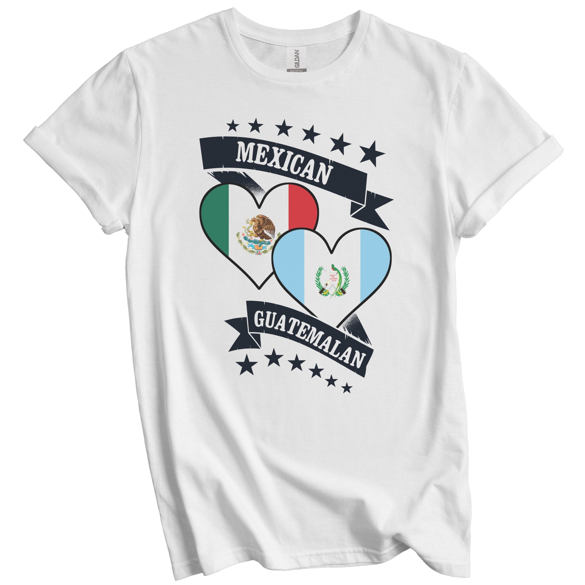 Mexican Guatemalan Heart Flags Mexico Guatemala T-Shirt