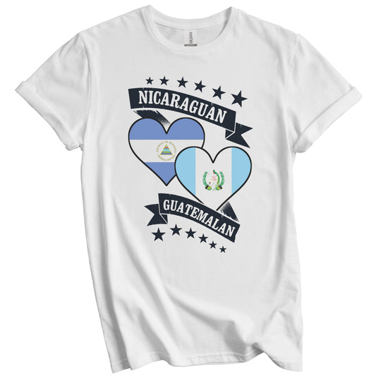 Nicaraguan Guatemalan Heart Flags Nicaragua Guatemala T-Shirt